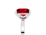 White gold Princess Cut Ruby Solitaire Engagement Ring with Classic Band and Four-Prong Setting_29