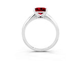 White gold Princess Cut Ruby Solitaire Engagement Ring with Classic Band and Four-Prong Setting_39