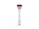 White gold Princess Cut Ruby Solitaire Engagement Ring with Round Band and Four-Prong Setting_2