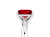 White gold Princess Cut Ruby Solitaire Engagement Ring with Round Band and Four-Prong Setting_5