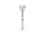 White gold Princess Cut Solitaire Cathedral Diamond Engagement Ring with Channel-Set Band and Four-Prong Setting_5