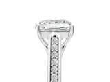White gold Princess Cut Solitaire Cathedral Diamond Engagement Ring with Channel-Set Band and Four-Prong Setting_8