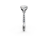 White gold Princess Cut Solitaire Diamond Engagement Ring with Pave Band and Four-Prong Setting_210