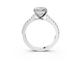 White gold Princess Cut Solitaire Diamond Engagement Ring with Pave Band and Four-Prong Setting_213