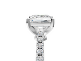 White gold Princess Cut Solitaire Diamond Engagement Ring with Pave Band and Four-Prong Setting_215