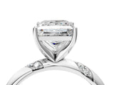 White gold Princess Cut Solitaire Diamond Engagement Ring with Twisted Pave Band and Four-Prong Setting_11