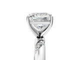 White gold Princess Cut Solitaire Diamond Engagement Ring with Twisted Pave Band and Four-Prong Setting_12