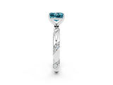 White gold Princess Cut Solitaire Diamond Engagement Ring with Twisted Pave Band and Four-Prong Setting_2
