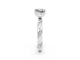 White gold Princess Cut Solitaire Diamond Engagement Ring with Twisted Pave Band and Four-Prong Setting_2