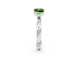 White gold Princess Cut Solitaire Diamond Engagement Ring with Twisted Pave Band and Four-Prong Setting_2
