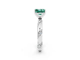 White gold Princess Cut Solitaire Diamond Engagement Ring with Twisted Pave Band and Four-Prong Setting_2