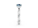 White gold Princess Cut Solitaire Diamond Engagement Ring with Twisted Pave Band and Four-Prong Setting_2