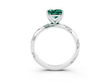 White gold Princess Cut Solitaire Diamond Engagement Ring with Twisted Pave Band and Four-Prong Setting_3
