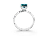 White gold Princess Cut Solitaire Diamond Engagement Ring with Twisted Pave Band and Four-Prong Setting_3