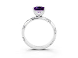 White gold Princess Cut Solitaire Diamond Engagement Ring with Twisted Pave Band and Four-Prong Setting_3