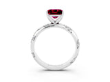 White gold Princess Cut Solitaire Diamond Engagement Ring with Twisted Pave Band and Four-Prong Setting_3