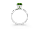 White gold Princess Cut Solitaire Diamond Engagement Ring with Twisted Pave Band and Four-Prong Setting_3