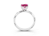 White gold Princess Cut Solitaire Diamond Engagement Ring with Twisted Pave Band and Four-Prong Setting_3