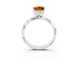 White gold Princess Cut Solitaire Diamond Engagement Ring with Twisted Pave Band and Four-Prong Setting_3