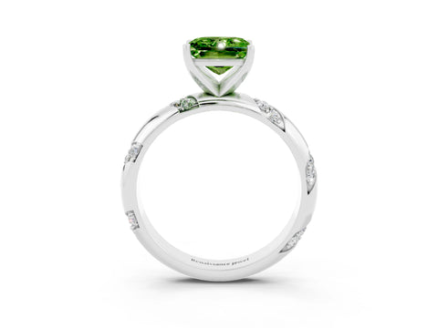 White gold Princess Cut Solitaire Diamond Engagement Ring with Twisted Pave Band and Four-Prong Setting_3