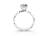 White gold Princess Cut Solitaire Diamond Engagement Ring with Twisted Pave Band and Four-Prong Setting_3