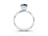 White gold Princess Cut Solitaire Diamond Engagement Ring with Twisted Pave Band and Four-Prong Setting_3