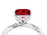 White gold Princess Cut Solitaire Diamond Engagement Ring with Twisted Pave Band and Four-Prong Setting_4