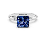 White gold Princess Cut Solitaire Diamond Engagement Ring with Twisted Pave Band and Four-Prong Setting