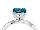 White gold Princess Cut Solitaire Diamond Engagement Ring with Twisted Pave Band and Four-Prong Setting_4