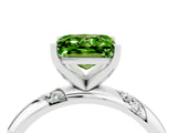 White gold Princess Cut Solitaire Diamond Engagement Ring with Twisted Pave Band and Four-Prong Setting_4