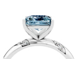 White gold Princess Cut Solitaire Diamond Engagement Ring with Twisted Pave Band and Four-Prong Setting_4
