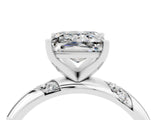 White gold Princess Cut Solitaire Diamond Engagement Ring with Twisted Pave Band and Four-Prong Setting_4