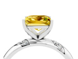 White gold Princess Cut Solitaire Diamond Engagement Ring with Twisted Pave Band and Four-Prong Setting_4