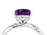 White gold Princess Cut Solitaire Diamond Engagement Ring with Twisted Pave Band and Four-Prong Setting_4