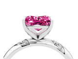 White gold Princess Cut Solitaire Diamond Engagement Ring with Twisted Pave Band and Four-Prong Setting_4