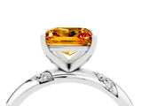 White gold Princess Cut Solitaire Diamond Engagement Ring with Twisted Pave Band and Four-Prong Setting_4