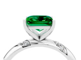 White gold Princess Cut Solitaire Diamond Engagement Ring with Twisted Pave Band and Four-Prong Setting_4