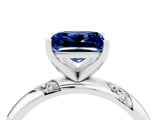 White gold Princess Cut Solitaire Diamond Engagement Ring with Twisted Pave Band and Four-Prong Setting_4