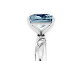 White gold Princess Cut Solitaire Diamond Engagement Ring with Twisted Pave Band and Four-Prong Setting_5