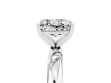 White gold Princess Cut Solitaire Diamond Engagement Ring with Twisted Pave Band and Four-Prong Setting_5