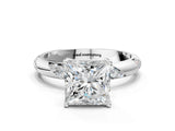 White gold Princess Cut Solitaire Diamond Engagement Ring with Twisted Pave Band and Four-Prong Setting_7