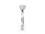 White gold Princess Cut Solitaire Diamond Engagement Ring with Twisted Pave Band and Four-Prong Setting_9