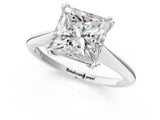 White gold Princess Cut Solitaire Diamond Ring with Six-Prong Setting and Classic Band_1674