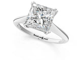 White gold Princess Cut Solitaire Diamond Ring with Six-Prong Setting and Classic Band_31