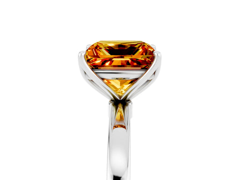 White gold Princess Cut Solitaire Diamond Ring with Thin Band and Four-Prong Setting_5