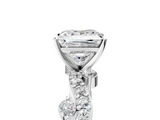 White gold Princess Cut Solitaire Diamond Twisted Band with Pave Setting_92
