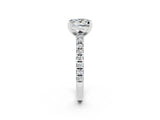 White gold Princess Cut Solitaire Diamond with Pavé Band and Four-Prong Setting_2
