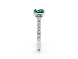 White gold Princess Cut Solitaire Diamond with Pavé Band and Four-Prong Setting_2