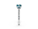 White gold Princess Cut Solitaire Diamond with Pavé Band and Four-Prong Setting_2