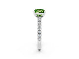 White gold Princess Cut Solitaire Diamond with Pavé Band and Four-Prong Setting_2